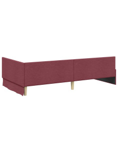 Cornice del letto ad angolo con testiera Rosso vino 80 x 200 cm