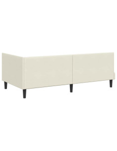 Cornice del letto ad angolo Crema 90 x 190 cm Velluto