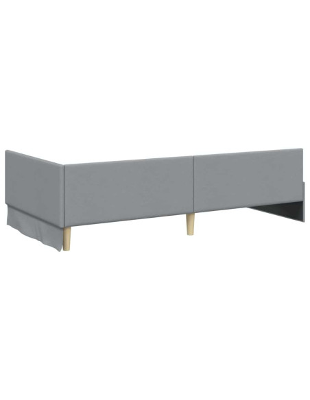 Cornice del letto ad angolo Grigio chiaro 90 x 200 cm