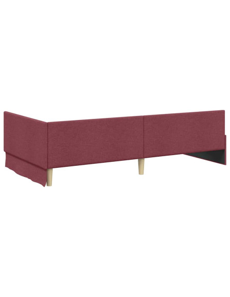 Cornice del letto ad angolo con testiera Rosso vino 90 x 200 cm
