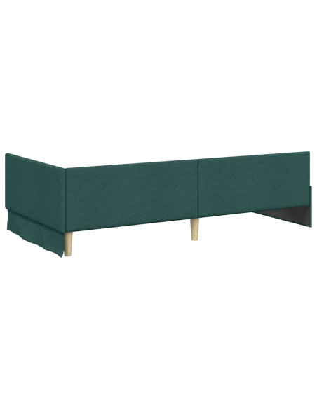 Cornice del letto ad angolo Verde scuro 90 x 200 cm