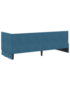 Cornice del letto ad angolo Blu 80 x 200 cm Velluto