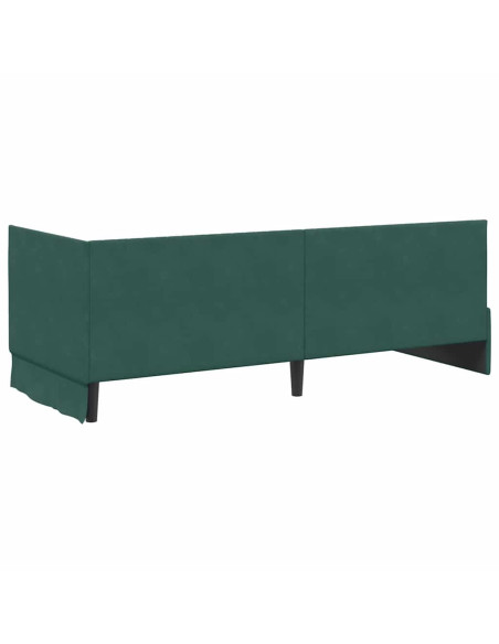 Cornice del letto ad angolo Verde scuro 80 x 200 cm Velluto