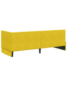 Cornice del letto ad angolo Giallo 80 x 200 cm Velluto