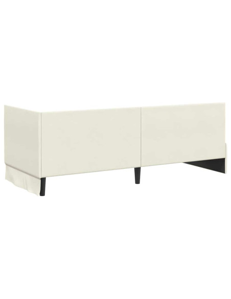 Cornice del letto ad angolo Crema 80 x 200 cm Velluto