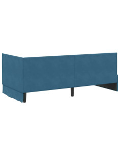 Cornice del letto ad angolo Blu 90 x 190 cm Velluto
