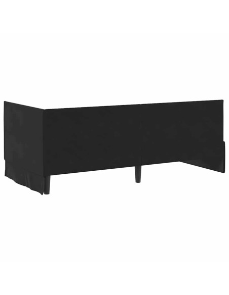 Cornice del letto ad angolo Nero 90 x 190 cm Velluto