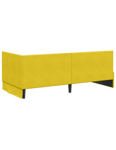 Cornice del letto ad angolo Giallo 90 x 190 cm Velluto