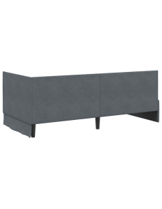 Cornice del letto ad angolo Grigio scuro 90 x 200 cm Velluto