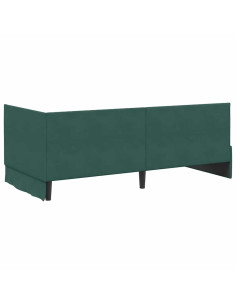 Cornice del letto ad angolo Verde scuro 90 x 200 cm Velluto
