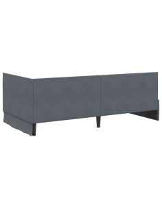 Cornice del letto ad angolo Grigio scuro 100 x 200 cm Velluto