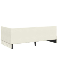 Cornice del letto ad angolo Crema 100 x 200 cm Velluto