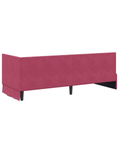 Cornice del letto ad angolo Rosso vino 80 x 200 cm Velluto