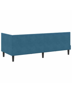 Cornice del letto ad angolo Blu 80 x 200 cm Velluto
