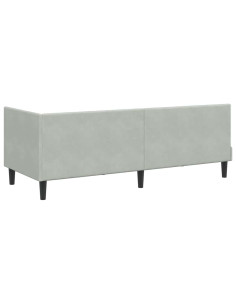 Cornice del letto ad angolo Grigio chiaro 80 x 200 cm Velluto