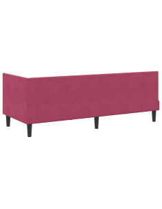 Cornice del letto ad angolo Rosso vino 80 x 200 cm Velluto