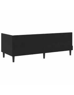 Cornice del letto ad angolo Nero 80 x 200 cm Velluto