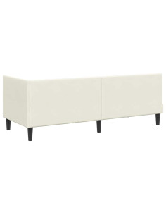 Cornice del letto ad angolo Crema 80 x 200 cm Velluto