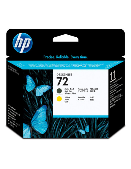 HP Testina di stampa nero opaco e giallo 72