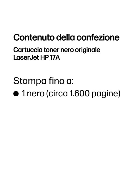 HP Cartuccia toner nero originale LaserJet 17A