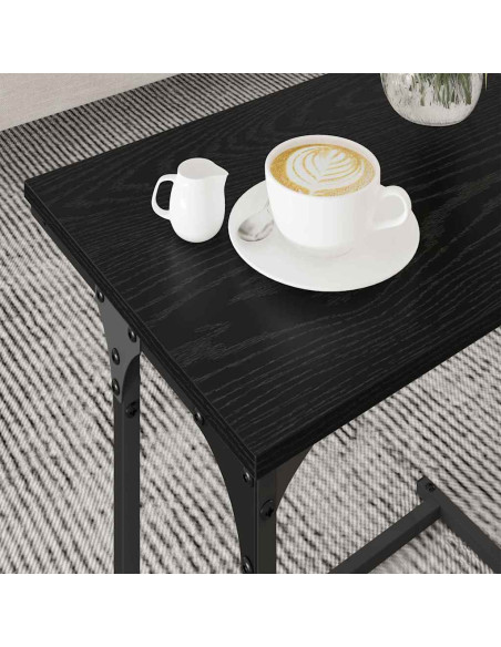 Tavolo da caffè nesting 3 pcs Rovere nero 50.5 x 35 x 53 cm