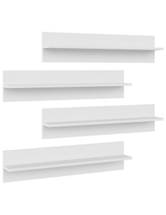 Mensole a Muro 4 pz Bianche 80x11,5x18 cm in Legno Multistrato 2