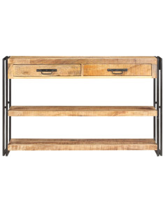 Credenza 120x30x75 cm in Legno Massello di Mango Grezzo 2