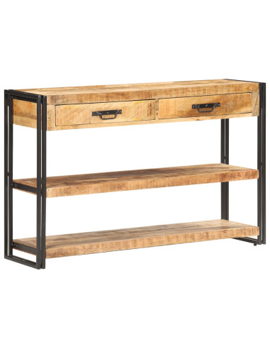 Credenza 120x30x75 cm in Legno Massello di Mango Grezzo