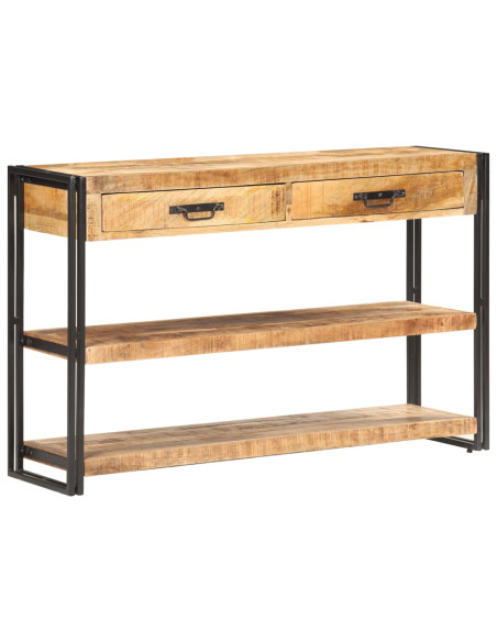 Credenza 120x30x75 cm in Legno Massello di Mango Grezzo