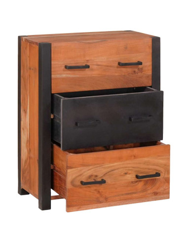 Credenza 3 pcs Marrone 55 x 30 x 75 cm Legno massello di acacia