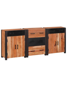 Credenza con cassetto 3 pcs Marrone 165 x 30 x 75 cm 2