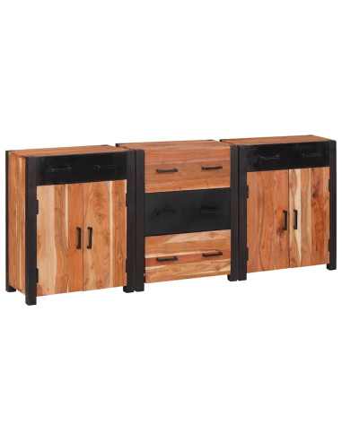 Credenza con cassetto 3 pcs Marrone 165 x 30 x 75 cm
