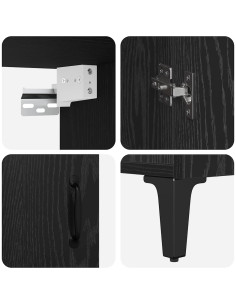 Credenza 2 pcs Rovere Nero 69.5 x 32.5 x 180 cm 2