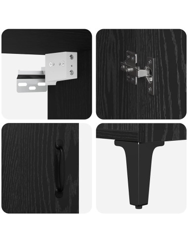 Credenza 2 pcs Rovere Nero 69.5 x 32.5 x 180 cm