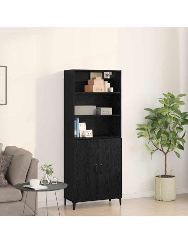 Credenza 2 pcs Rovere Nero 69.5 x 32.5 x 180 cm