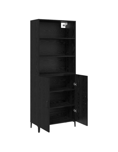 Credenza 2 pcs Rovere Nero 69.5 x 32.5 x 180 cm