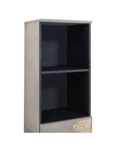 Credenza Grigio 38 x 33.5 x 160 cm Legno massello di mango 2