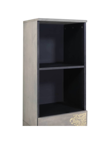 Credenza Grigio 38 x 33.5 x 160 cm Legno massello di mango