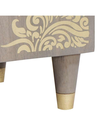 Credenza Grigio 38 x 33.5 x 160 cm Legno massello di mango