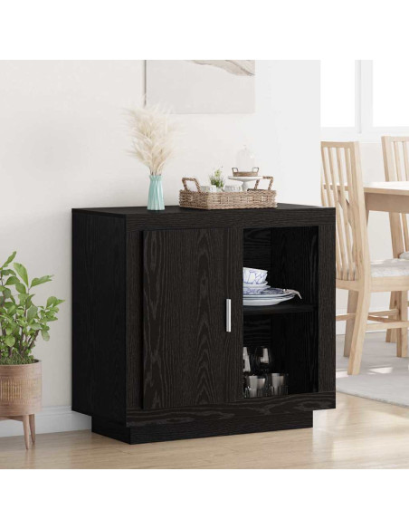 Credenza Rovere nero 40 x 80 x 75 cm Legno multistrato