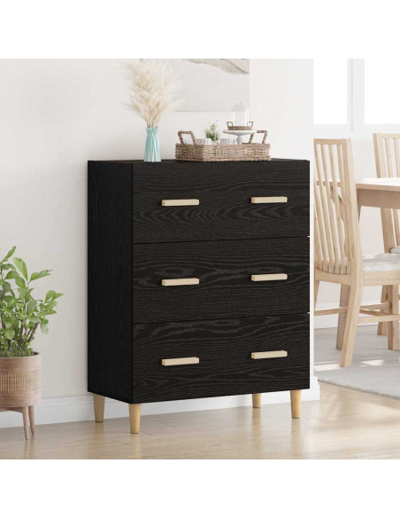 Credenza Rovere nero 34 x 69.5 x 90 cm Legno multistrato