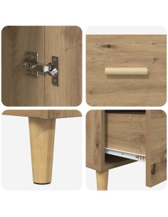 Credenza rovere artigianale 34 x 69.5 x 90 cm Legno multistrato 2