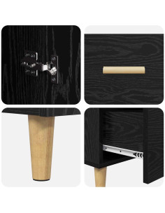 Credenza Rovere nero 34 x 69.5 x 90 cm Legno multistrato 2