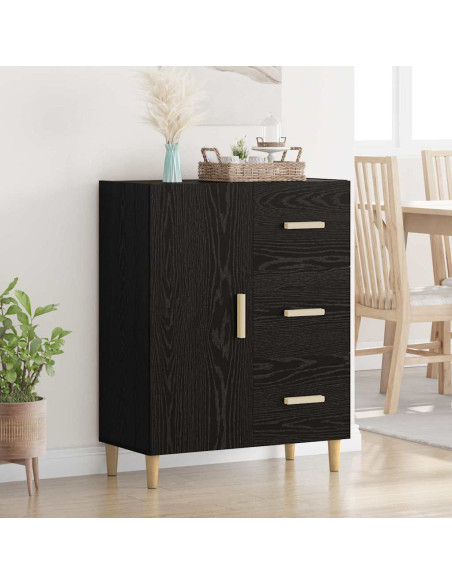 Credenza Rovere nero 34 x 69.5 x 90 cm Legno multistrato