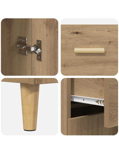 Credenza rovere artigianale 34 x 69.5 x 89 cm Legno multistrato