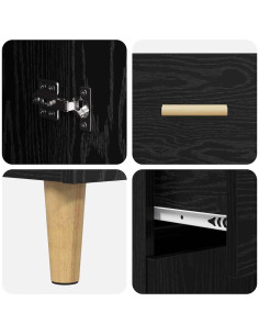 Credenza Rovere nero 34 x 69.5 x 89 cm Legno multistrato 2