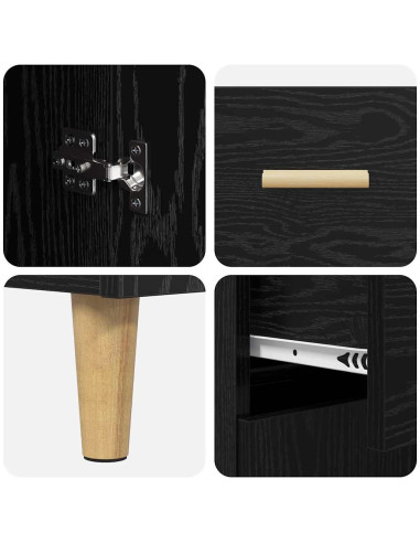 Credenza Rovere nero 34 x 69.5 x 89 cm Legno multistrato