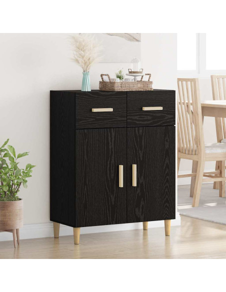 Credenza Rovere nero 34 x 69.5 x 89 cm Legno multistrato
