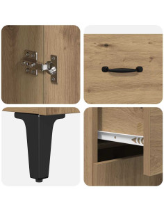 Credenza rovere artigianale 34 x 69.5 x 90 cm Legno multistrato 2