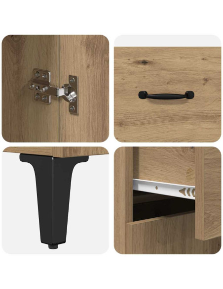 Credenza rovere artigianale 34 x 69.5 x 90 cm Legno multistrato